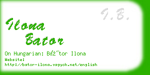 ilona bator business card